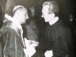 Bł. Paweł VI i nowowybrany Przełożony Generalny Zgromadzenia Redemptorystów o. Józef Pfab CSsR, 05.10.1973 r.